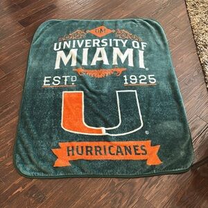 Univ of Miami fleece Throw